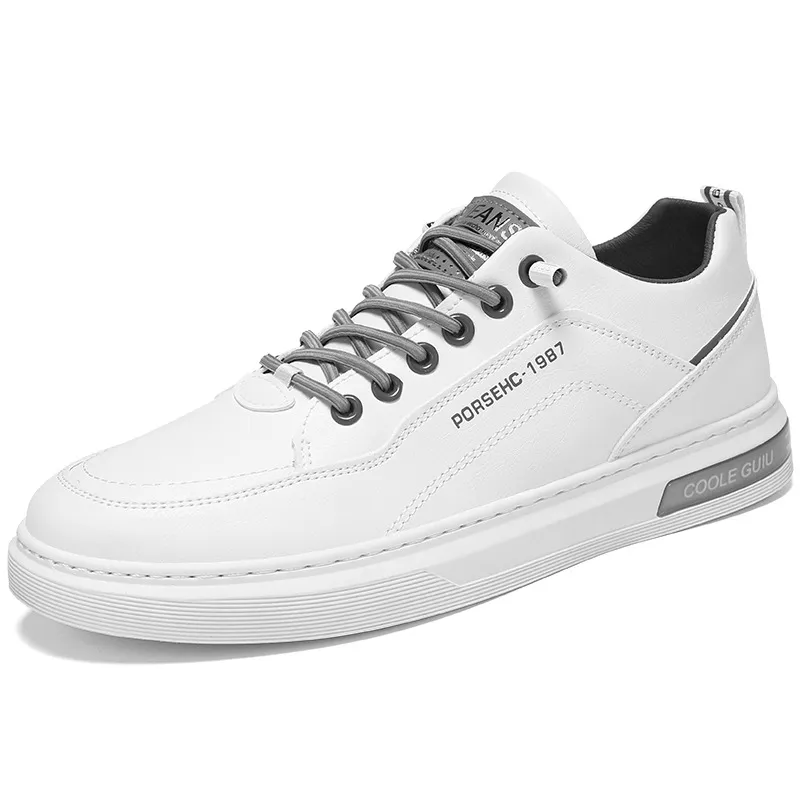 Men's White Casual Sneakers Spring New – Breathable Canvas Skate Shoes, Trendy Versatile Sports Shoes for Students and Youth